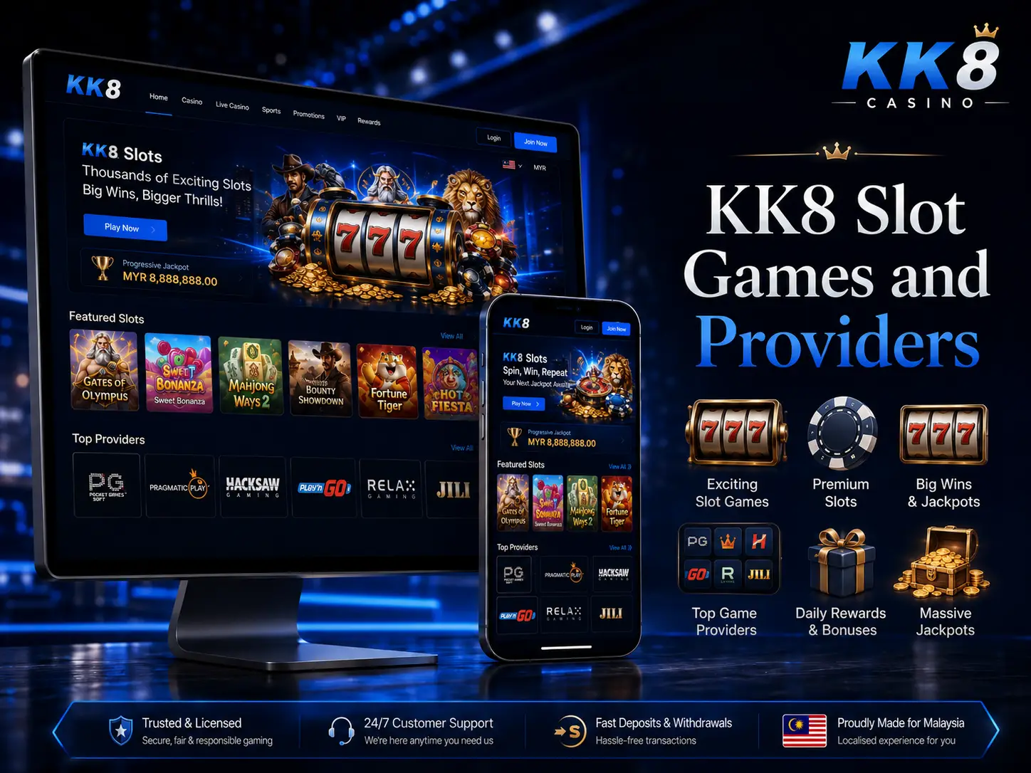 KK8 Slot Games and Software Providers