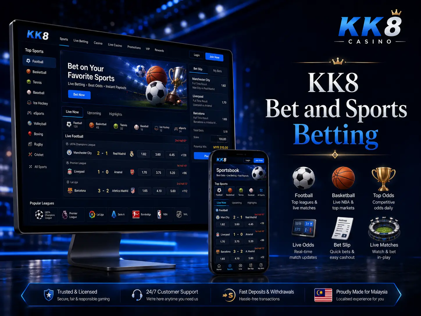 KK8 Bet Sports Betting Options